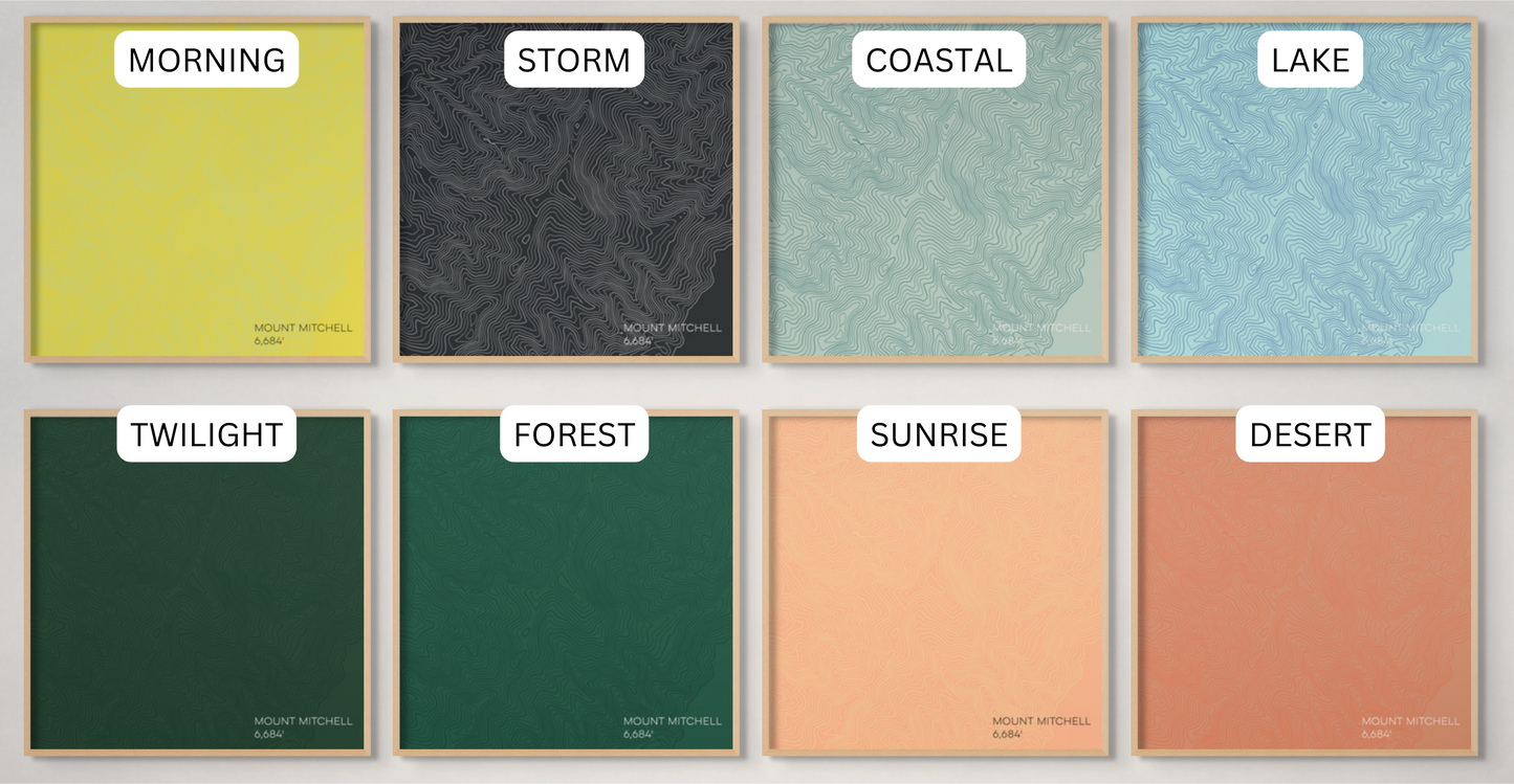 Mount Mitchell North Carolina Mountain Topographic Map