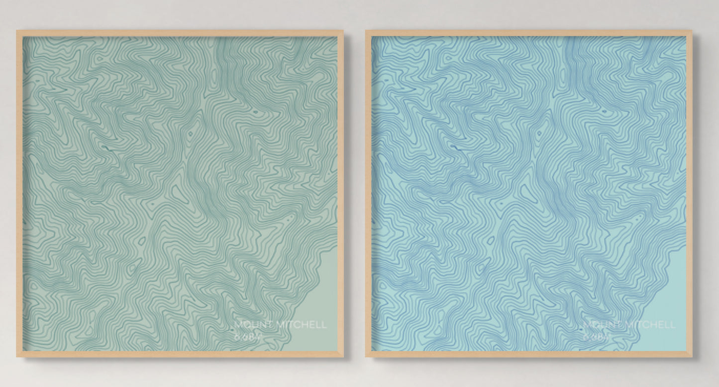 Mount Mitchell North Carolina Mountain Topographic Map