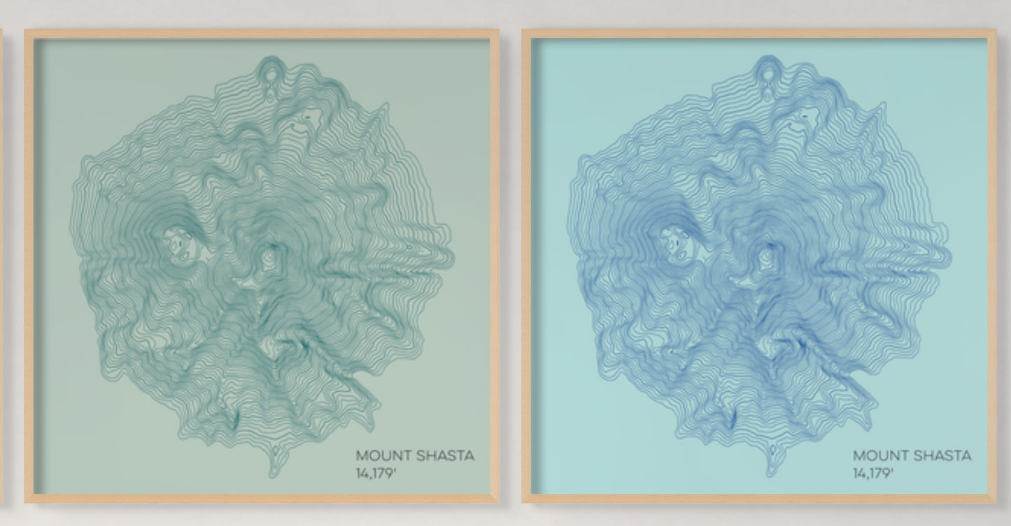 Mount Shasta California Mountain Topographic Map