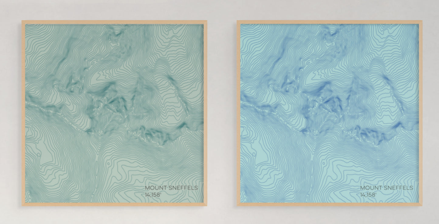 Mount Sneffels Colorado Mountain Topographic Map