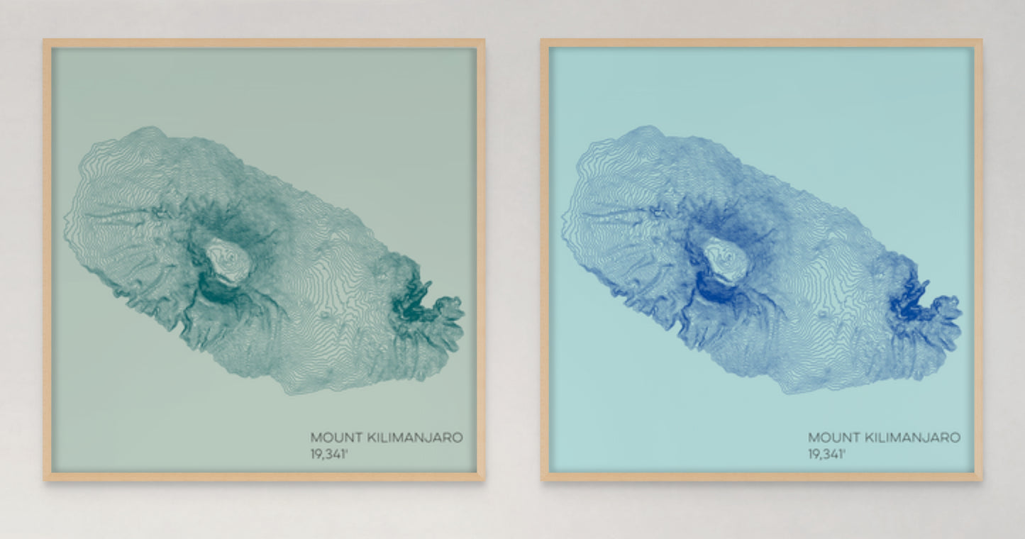 Mount Kilimanjaro Tanzania Mountain Topographic Map