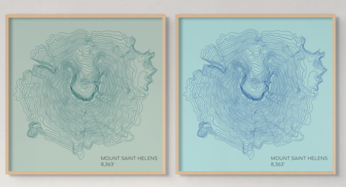 Mount Saint Helens Washington Mountain Topographic Map