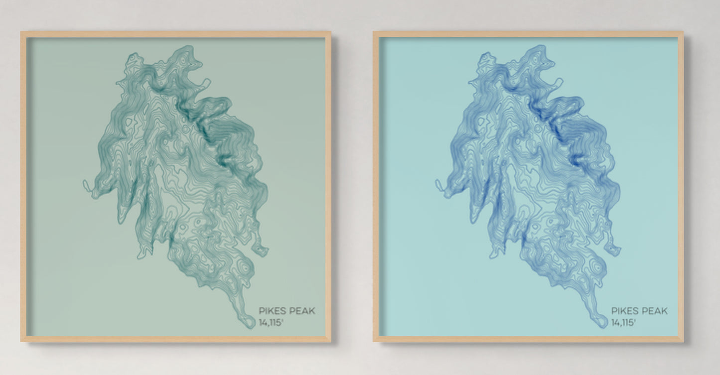 Pikes Peak Colorado Mountain Topographic Map