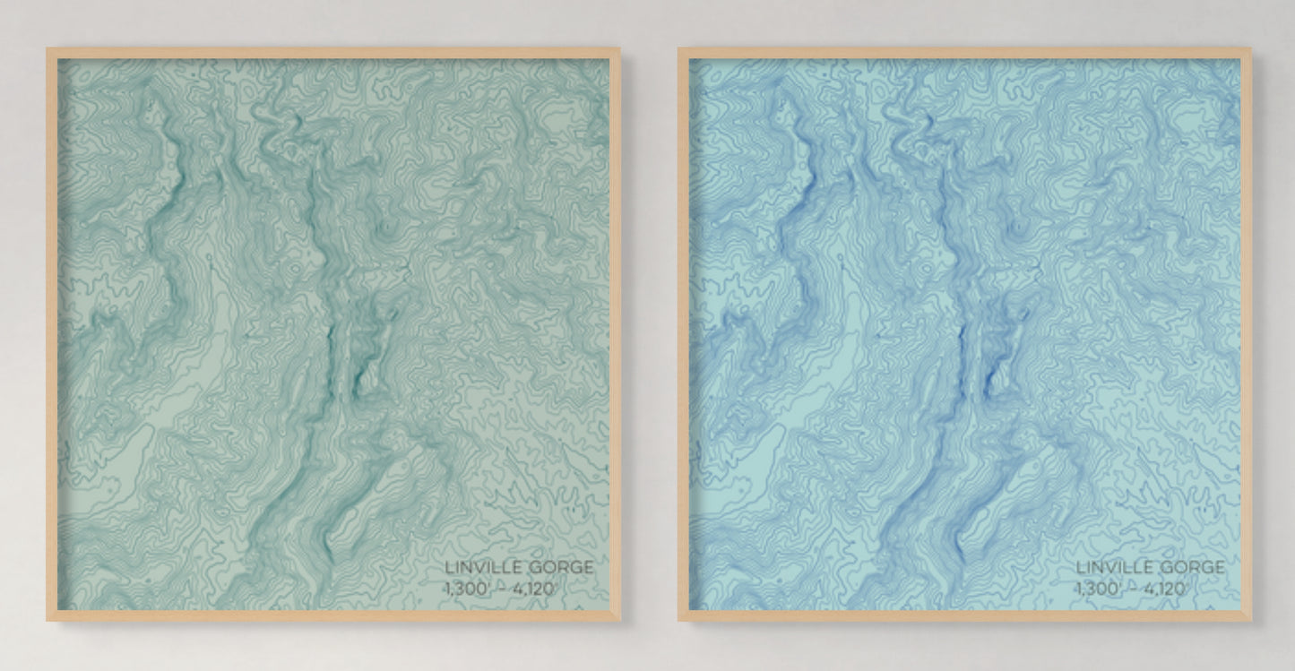 Linville Gorge North Carolina Mountain Topographic Map