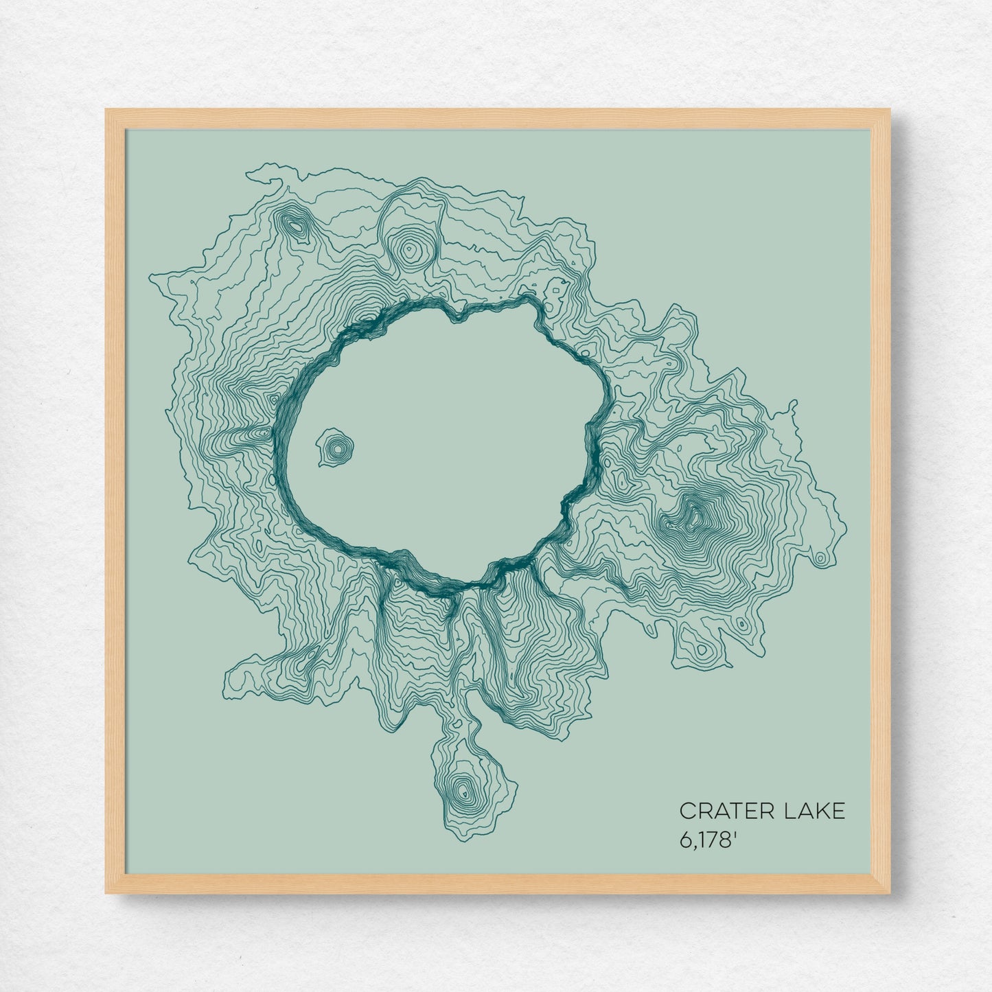 Crater Lake Oregon Mountain Topographic Map
