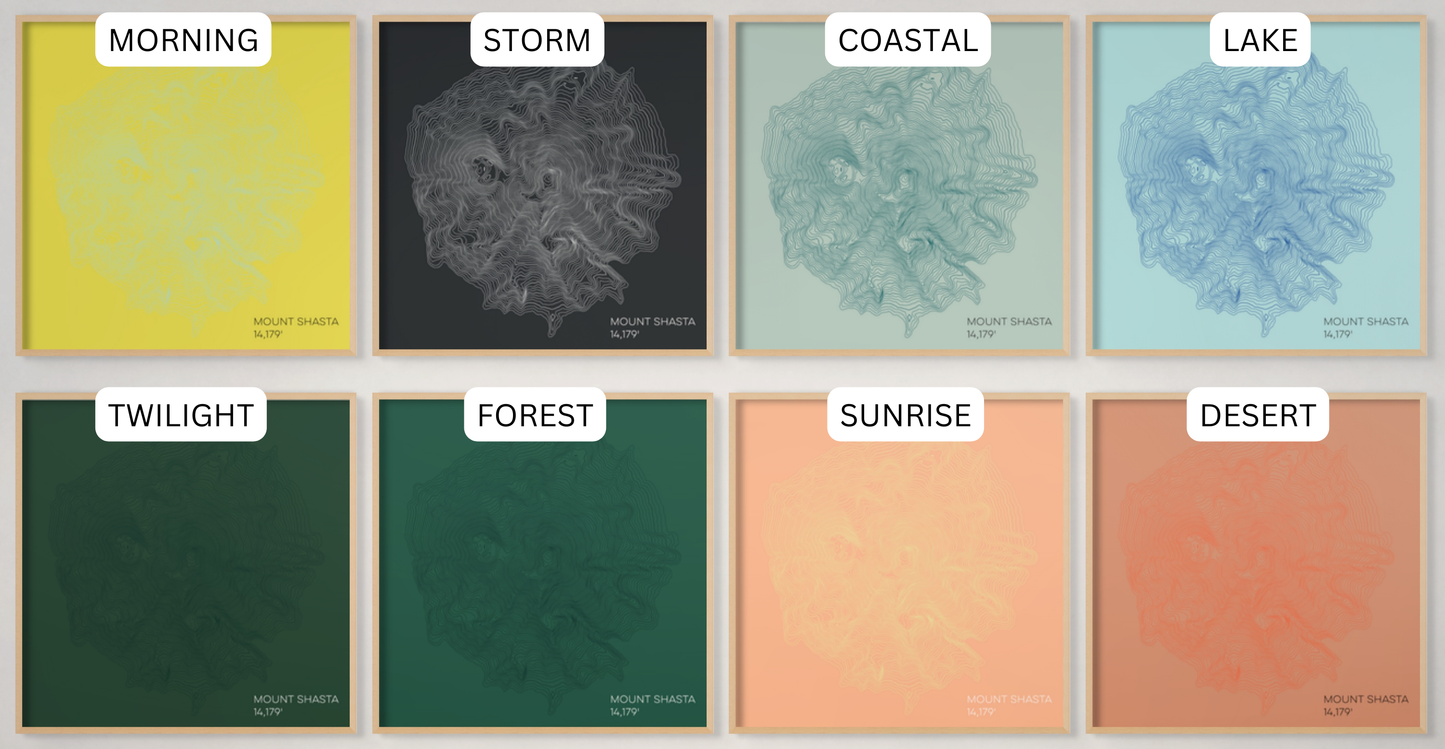 Mount Shasta California Mountain Topographic Map