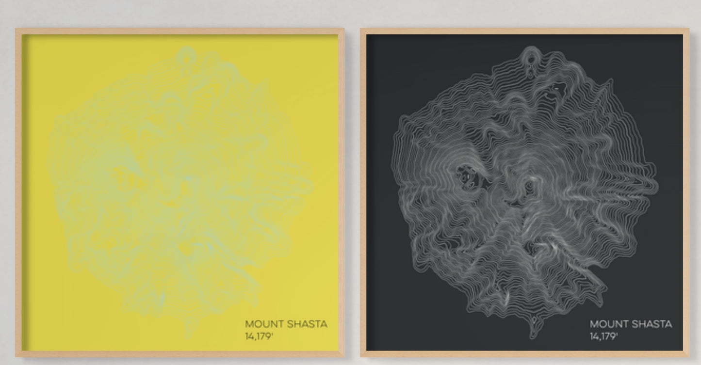 Mount Shasta California Mountain Topographic Map