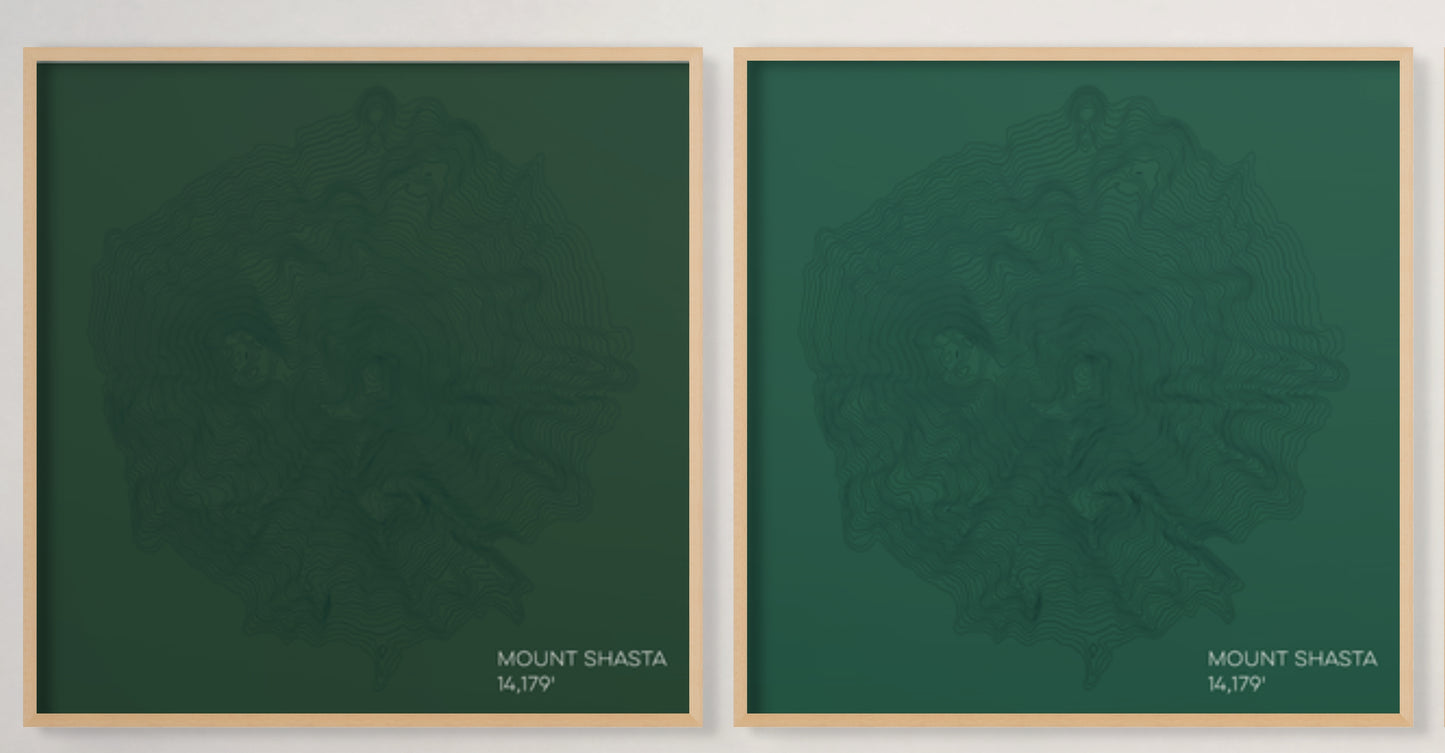 Mount Shasta California Mountain Topographic Map