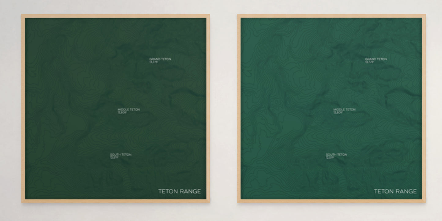 Teton Range Wyoming Mountain Topographic Map