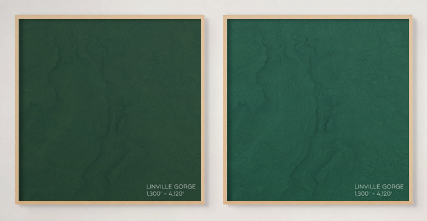 Linville Gorge North Carolina Mountain Topographic Map