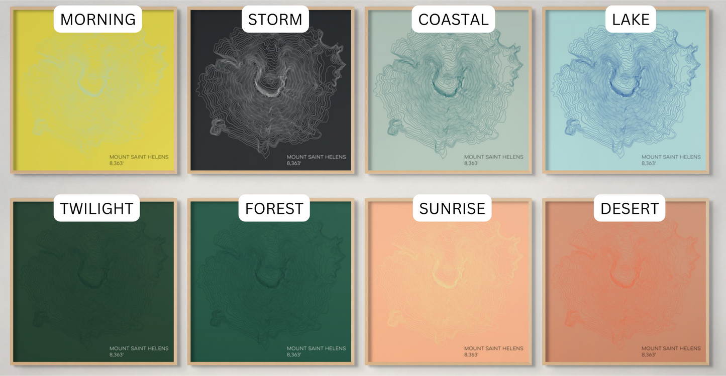 Mount Saint Helens Washington Mountain Topographic Map