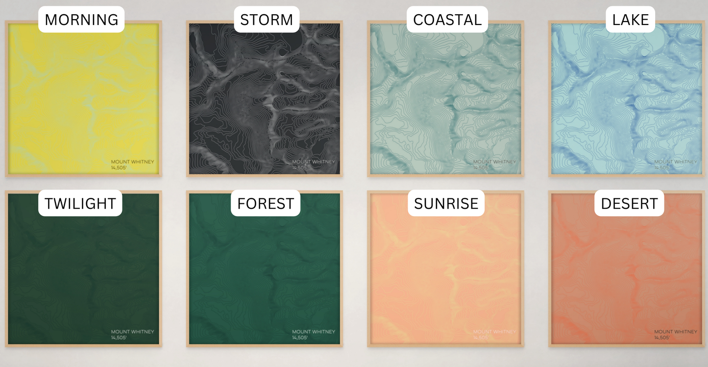 Mount Whitney California Mountain Topographic Map