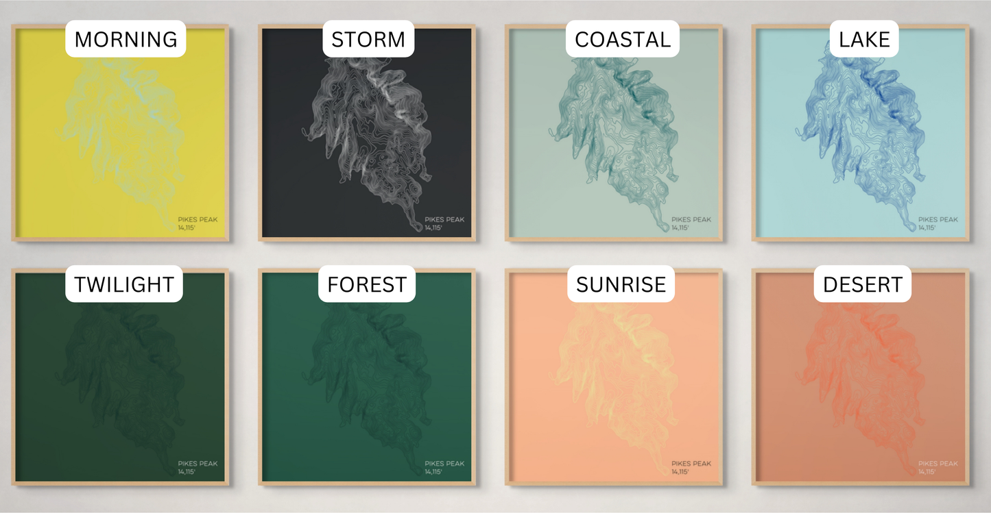 Pikes Peak Colorado Mountain Topographic Map
