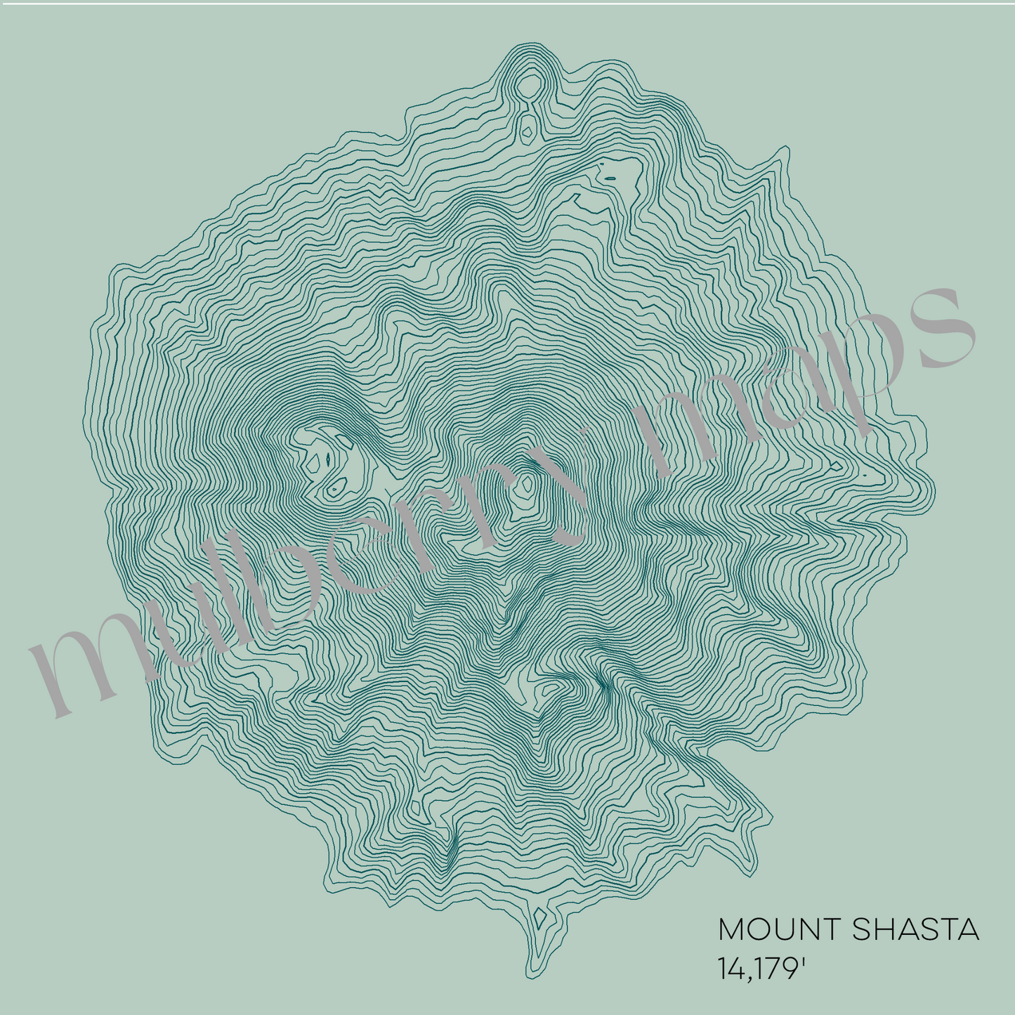 Mount Shasta California Mountain Topographic Map