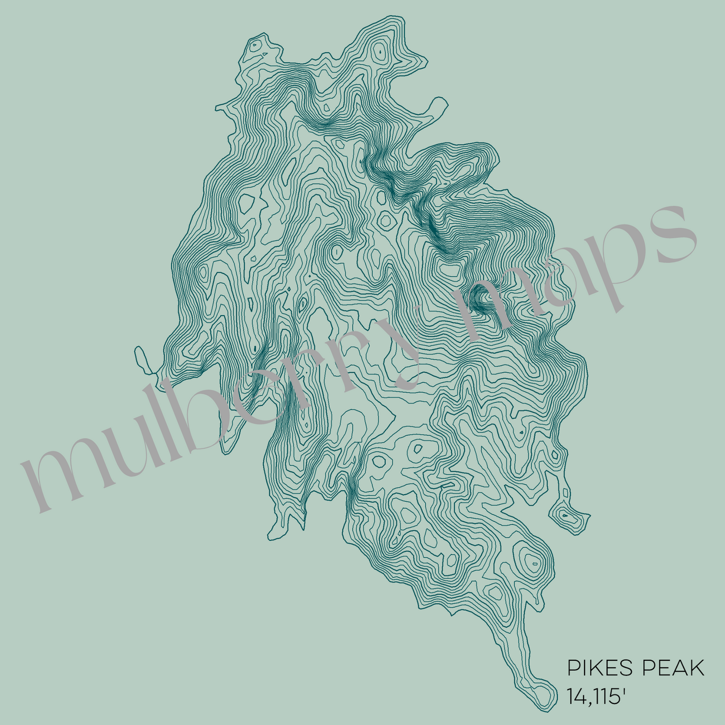 Pikes Peak Colorado Mountain Topographic Map