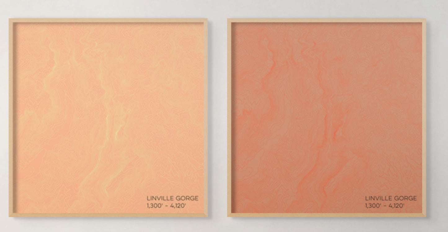 Linville Gorge North Carolina Mountain Topographic Map