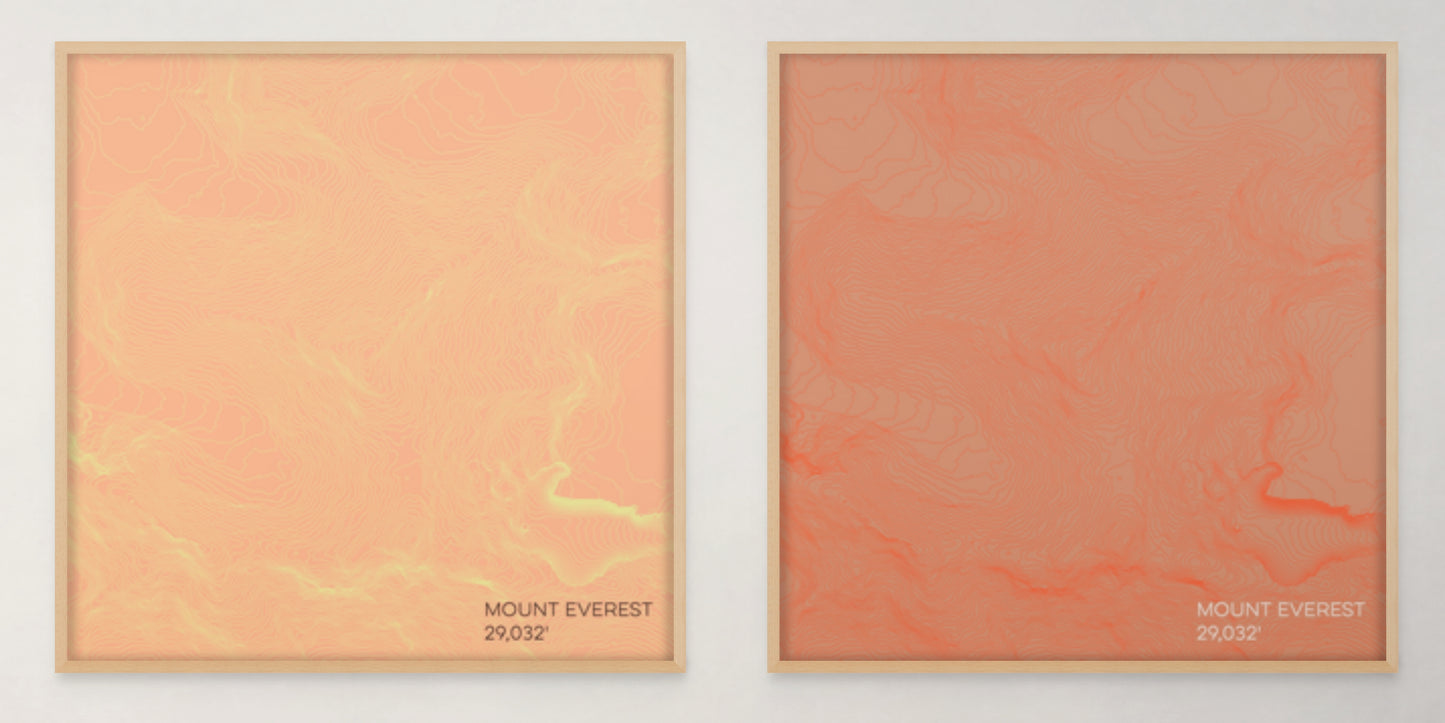 Mount Everest Mountain Topographic Map