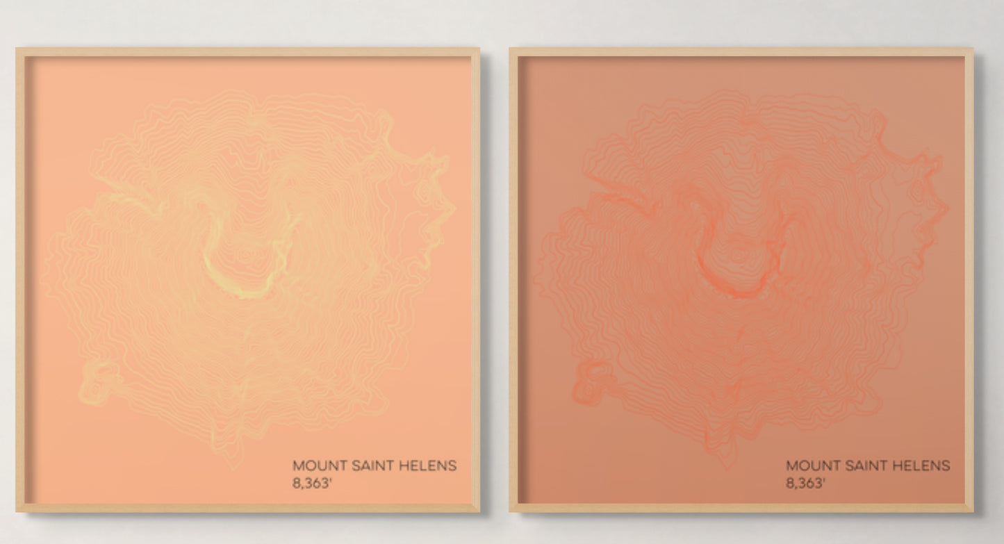 Mount Saint Helens Washington Mountain Topographic Map