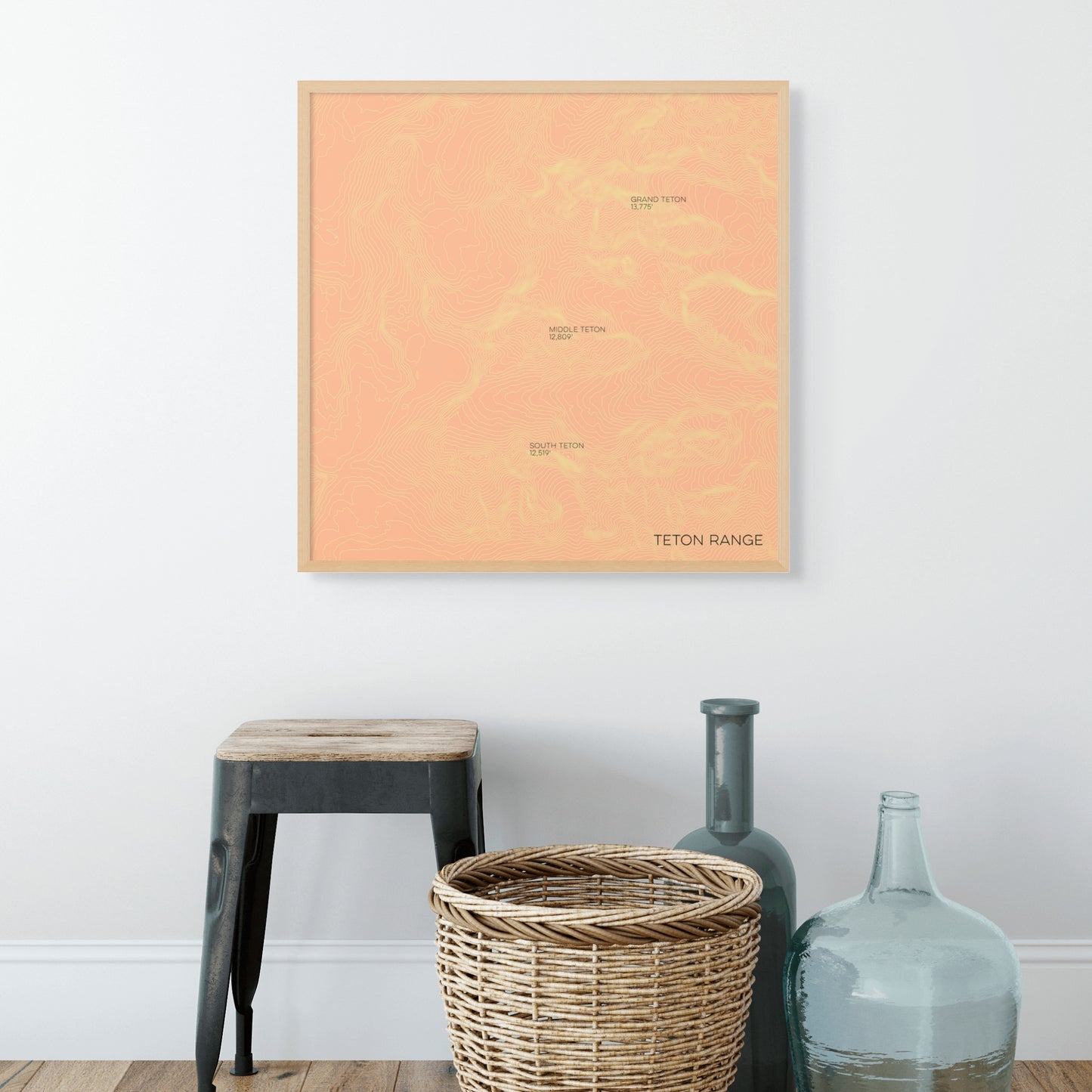 Teton Range Wyoming Mountain Topographic Map