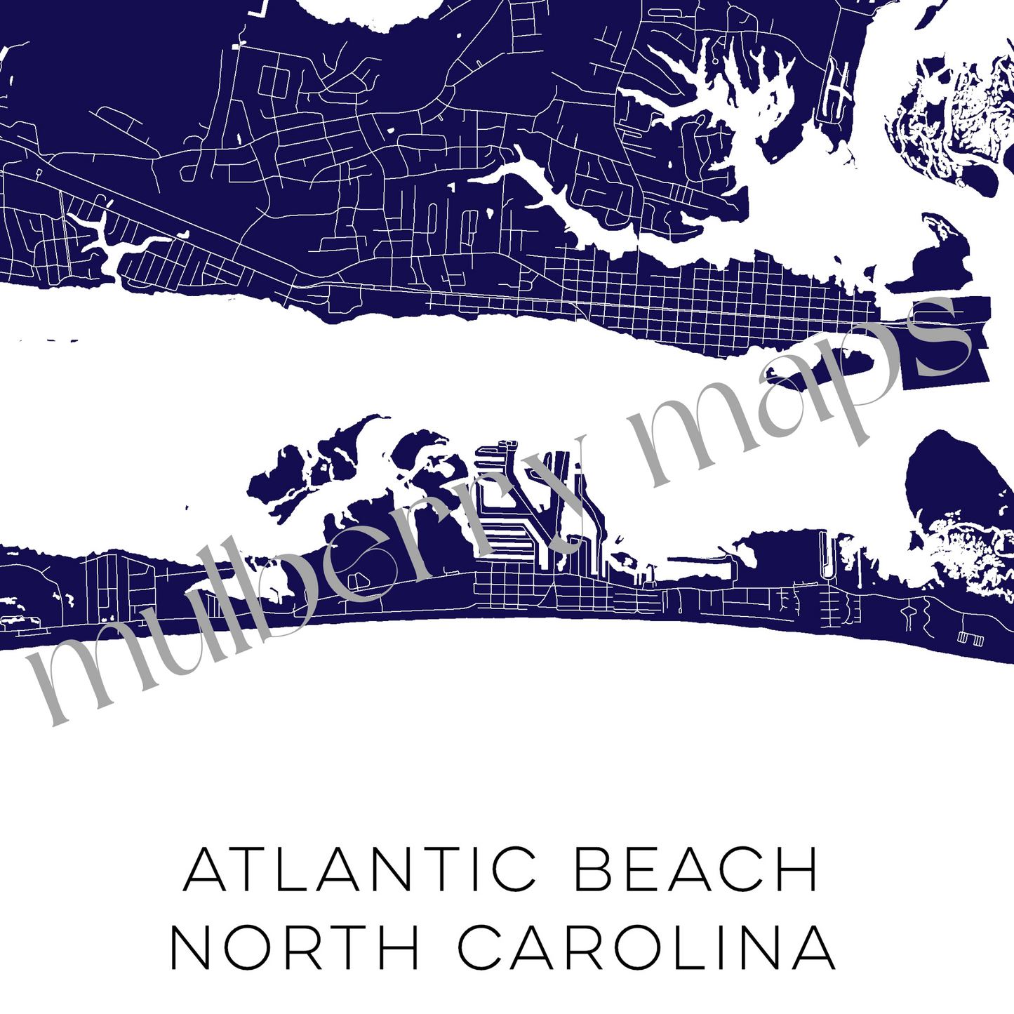 Atlantic Beach North Carolina Map • Atlantic Beach NC Custom Map