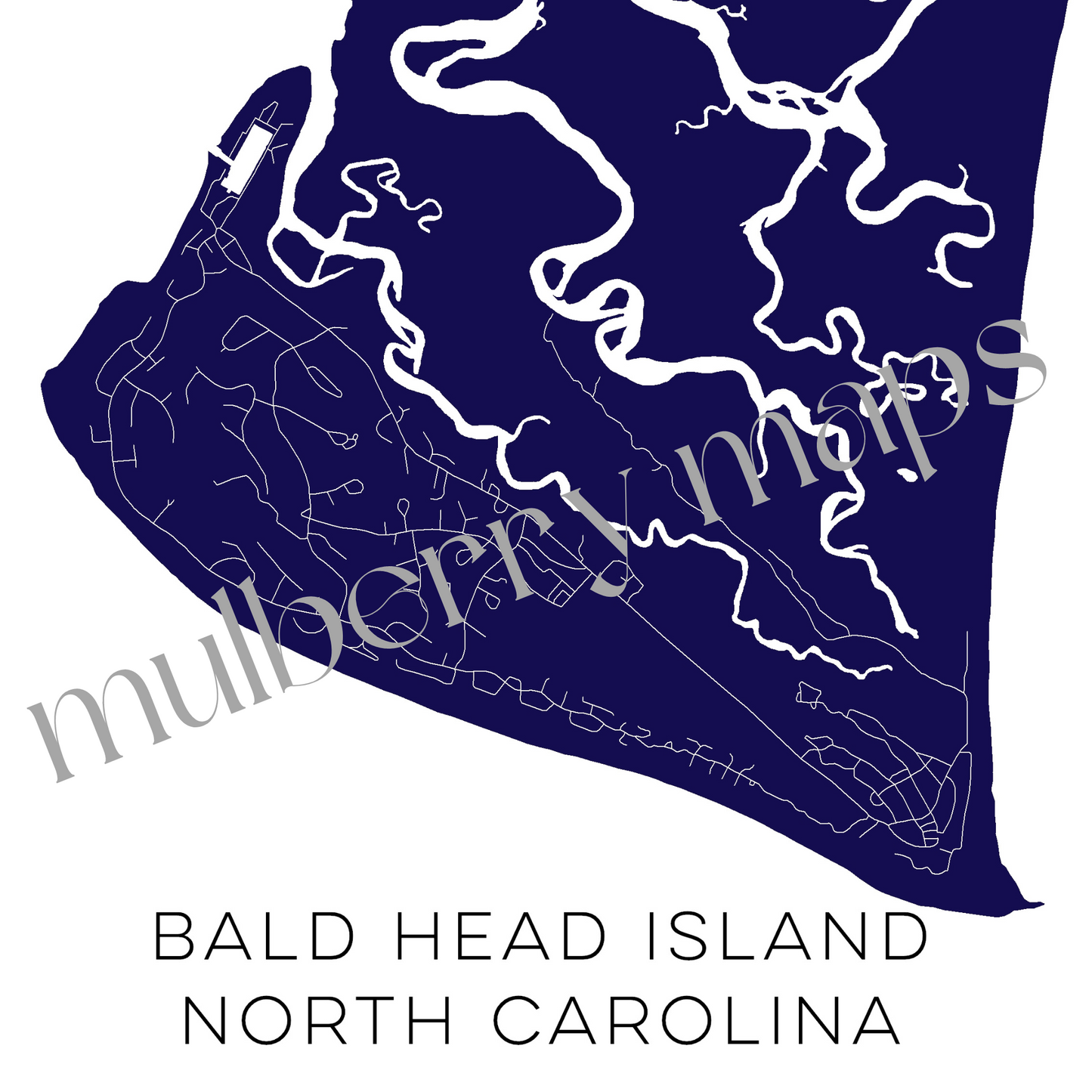 Bald Head Island North Carolina Map • Bald Head Island NC Custom Map