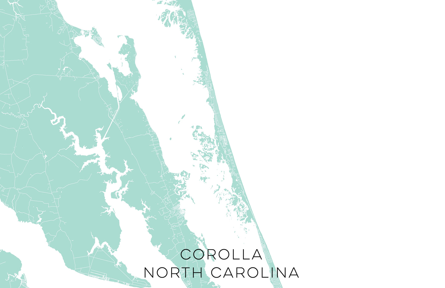 Corolla North Carolina Map • Corolla NC Custom Map • Corolla NC Map ...