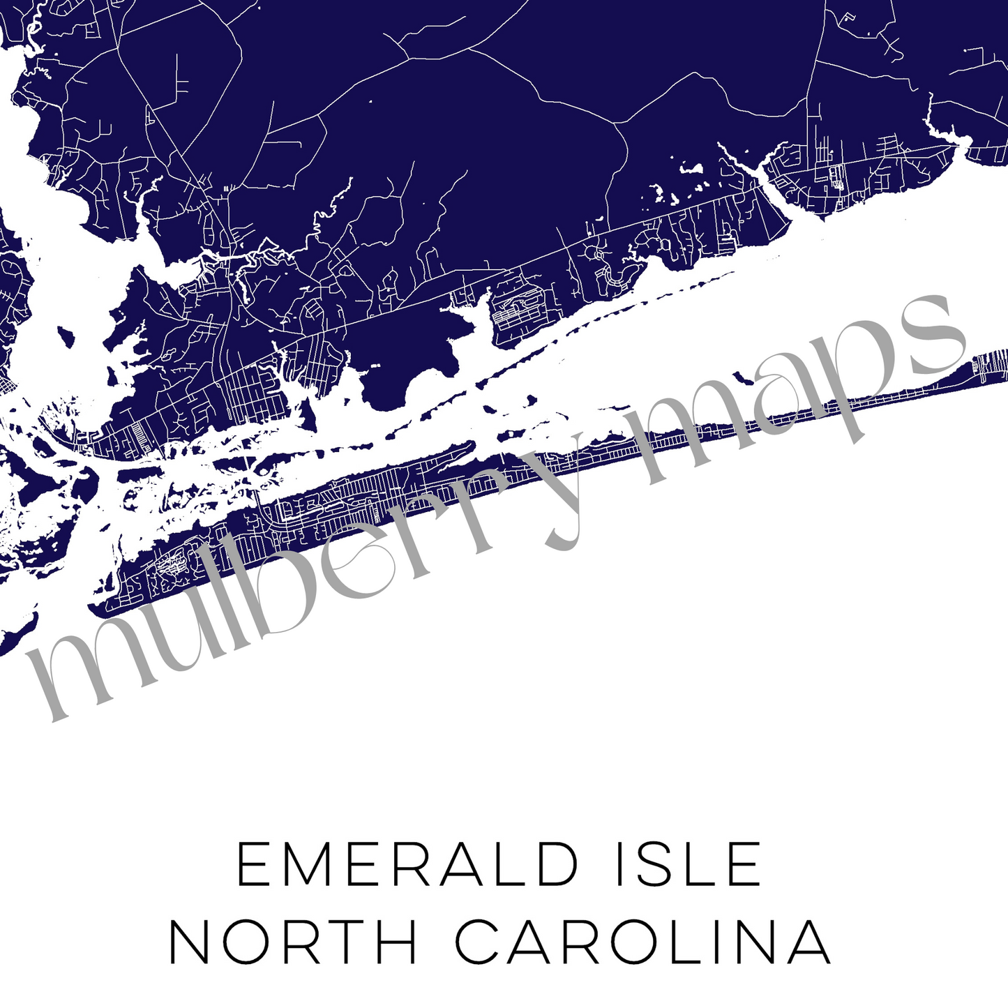 Emerald Isle North Carolina Map • Emerald Isle NC Custom Map