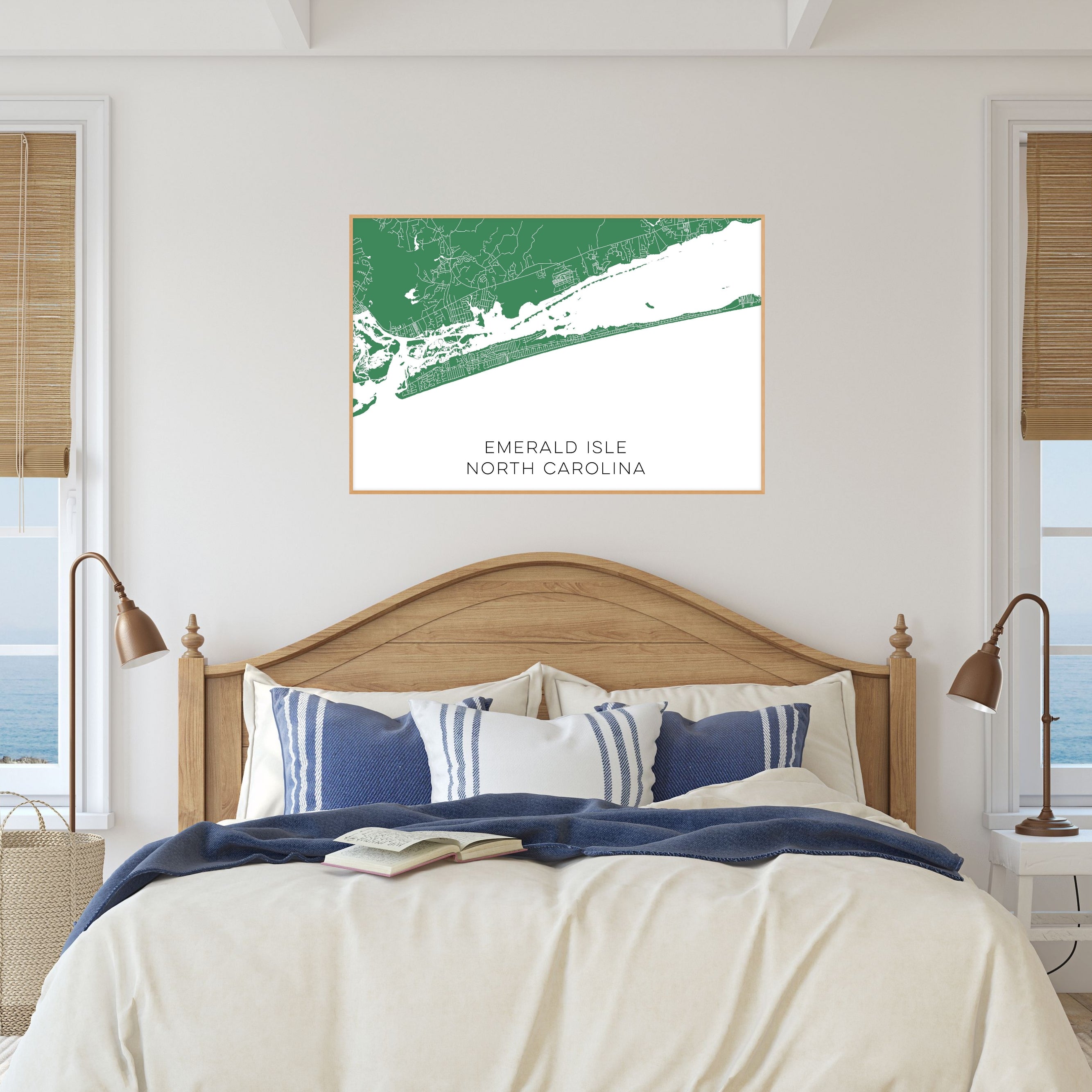 Emerald Isle North Carolina Custom Map - Mulberry