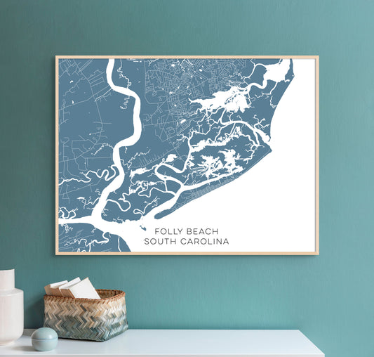 Folly Beach South Carolina Map • Folly Beach SC Custom Map