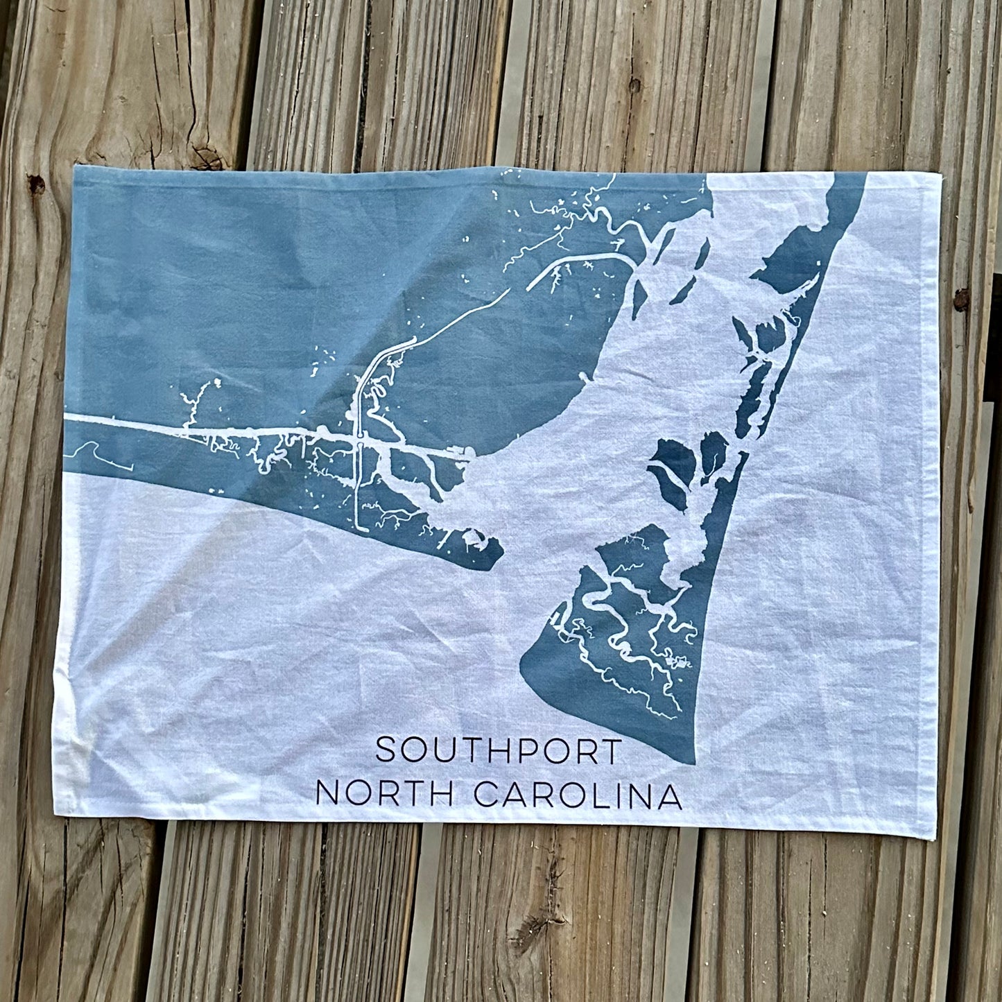 Southport North Carolina Map Tea Towel, Southport North Carolina Map Kitchen Towel, Southport NC Flour Sack Dish Towel, Southport Towel