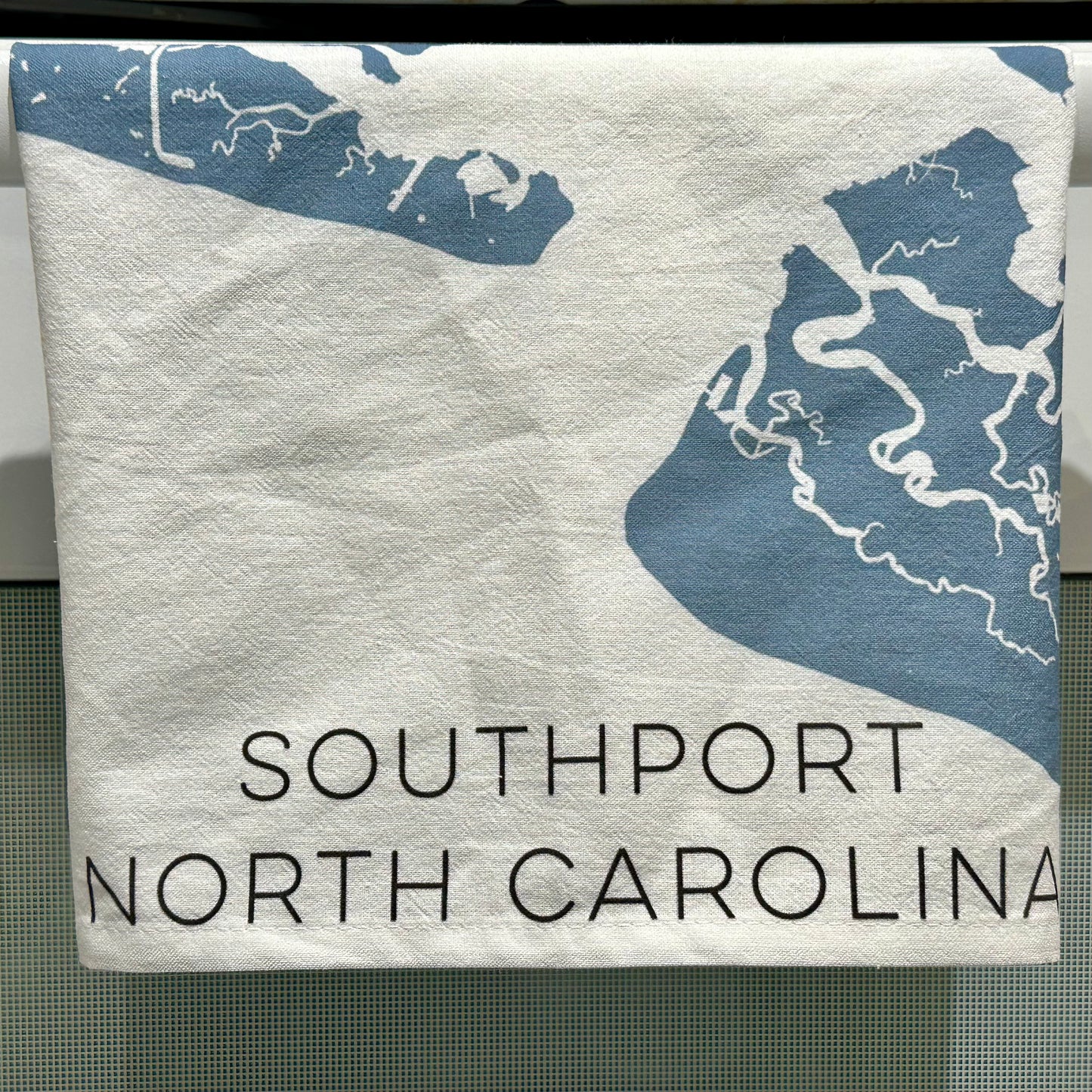 Southport North Carolina Map Tea Towel, Southport North Carolina Map Kitchen Towel, Southport NC Flour Sack Dish Towel, Southport Towel