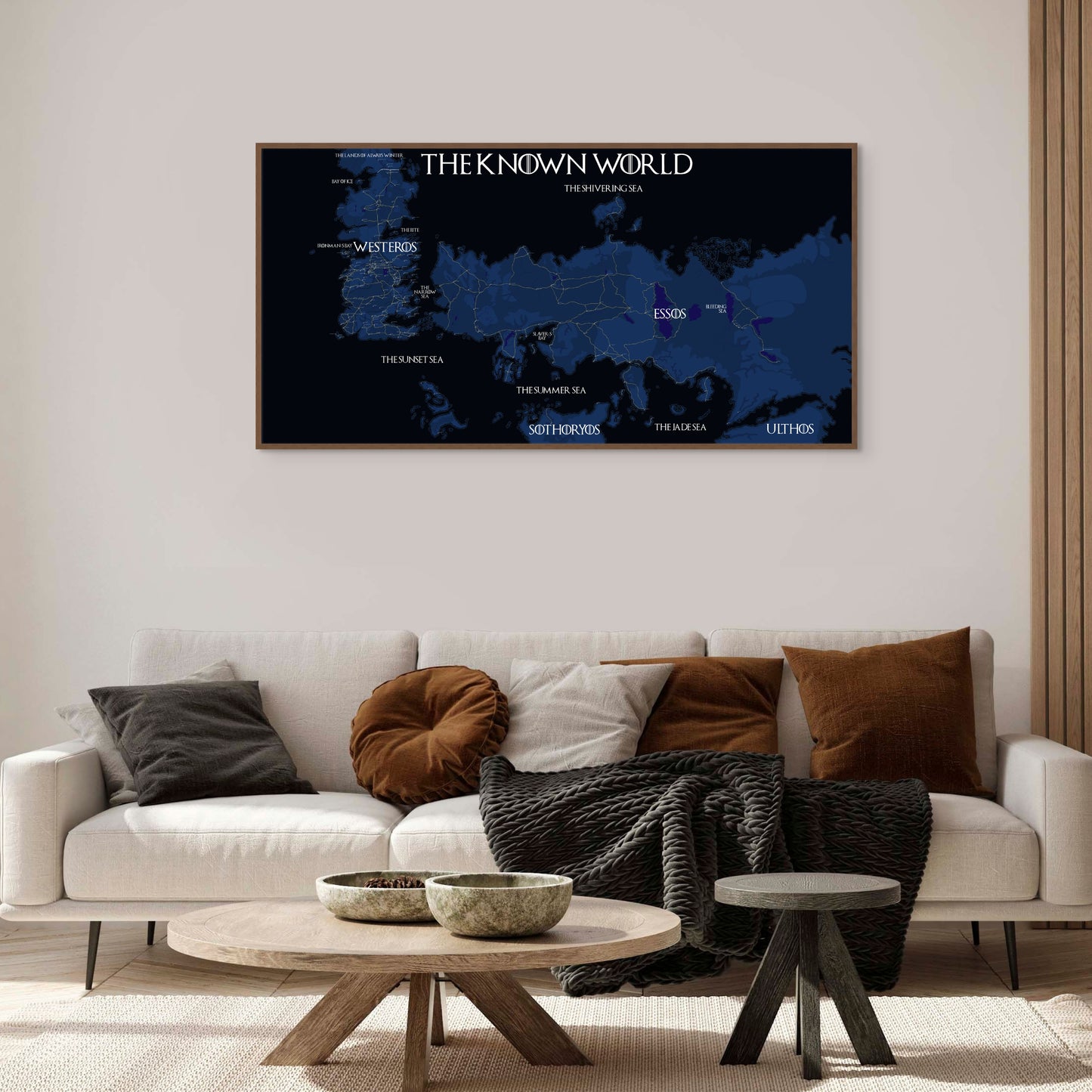 Framed Game of Thrones Map