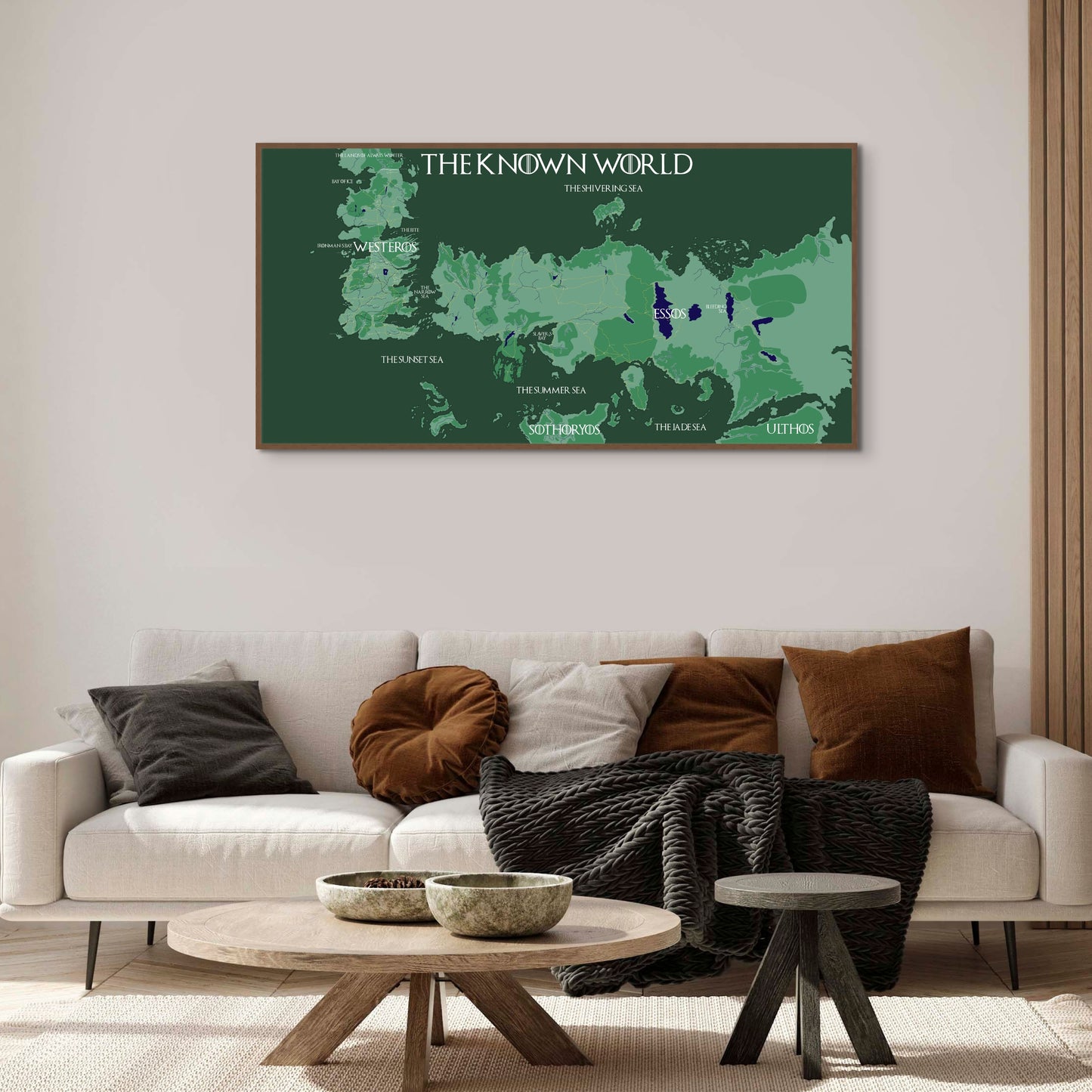 Framed Game of Thrones Map