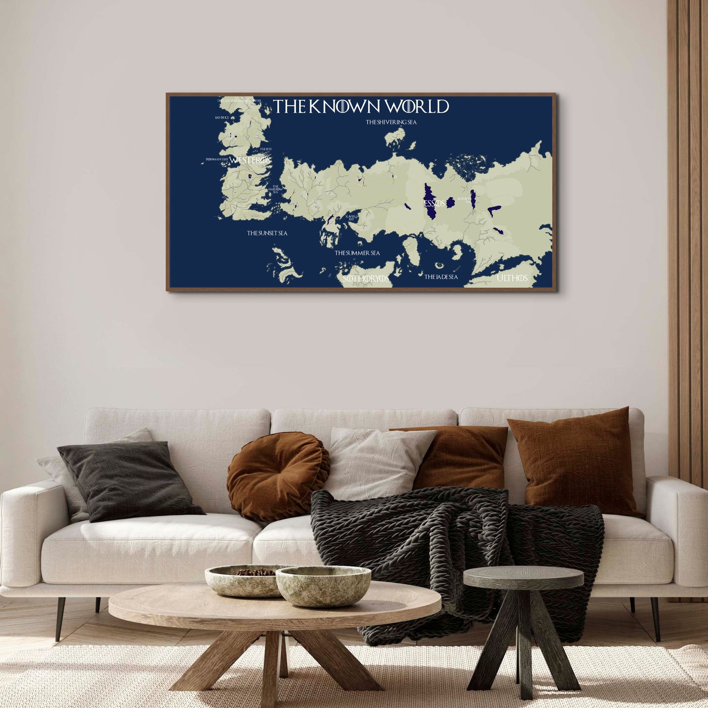 Framed Game of Thrones Map