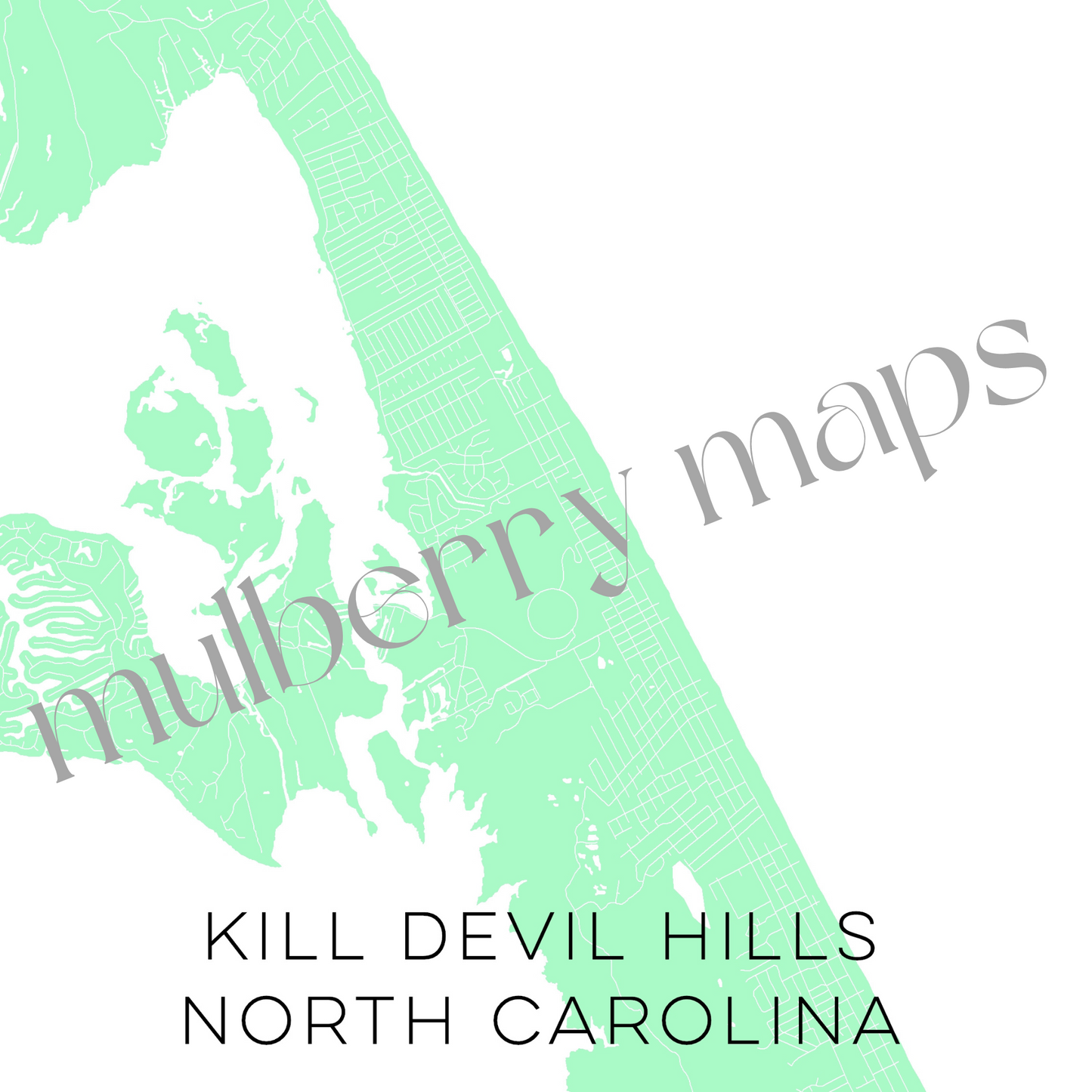 Kill Devil Hills North Carolina Map • Kill Devil Hills NC Custom Map