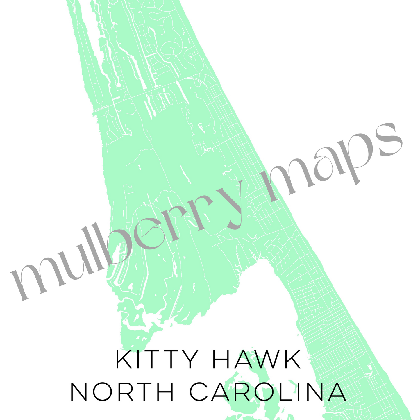 Kitty Hawk North Carolina Map • Kitty Hawk NC Custom Map