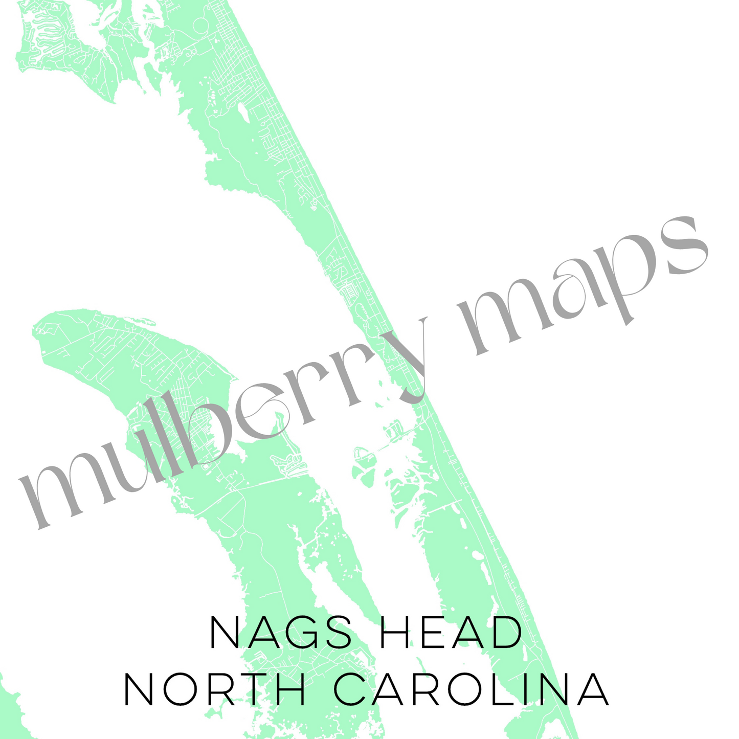 Nags Head North Carolina Map • Nags Head NC Custom Map