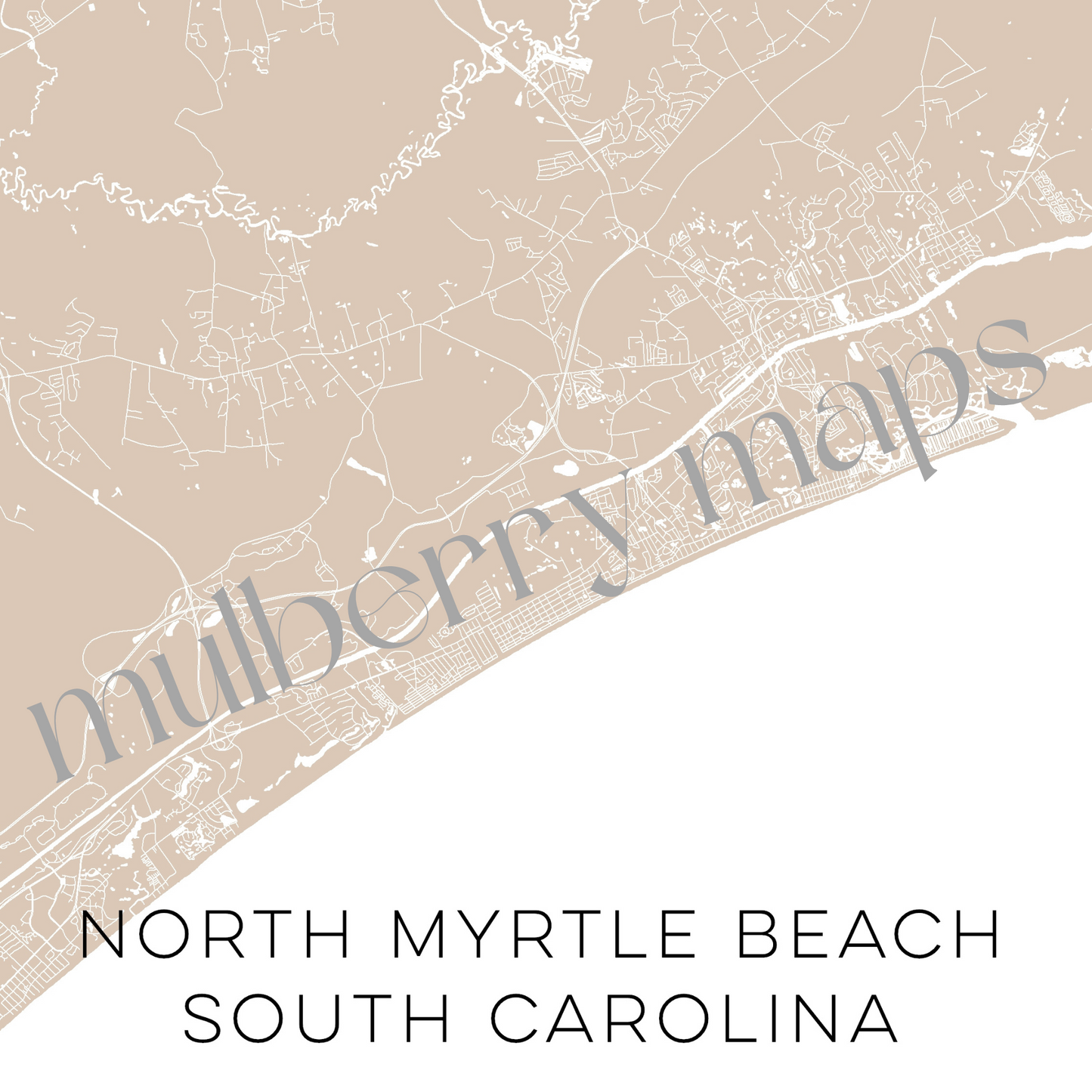 North Myrtle Beach South Carolina Map • North Myrtle Beach SC Custom Map