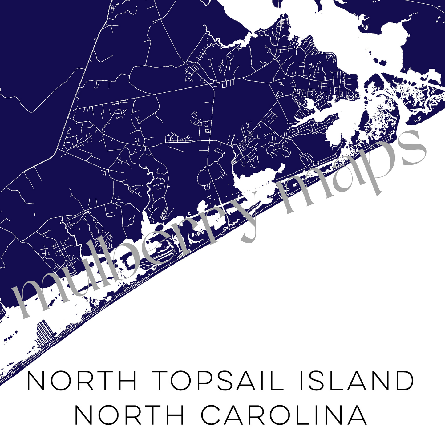 North Topsail North Carolina Map • North Topsail NC Custom Map