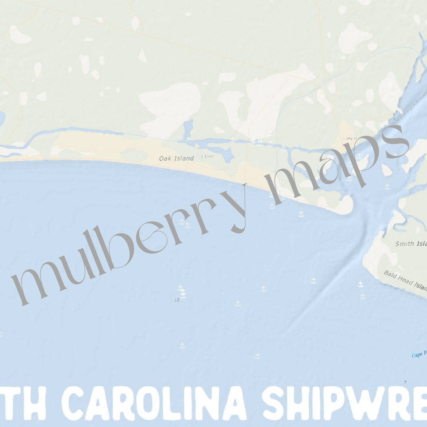 Southern North Carolina Shipwrecks Map