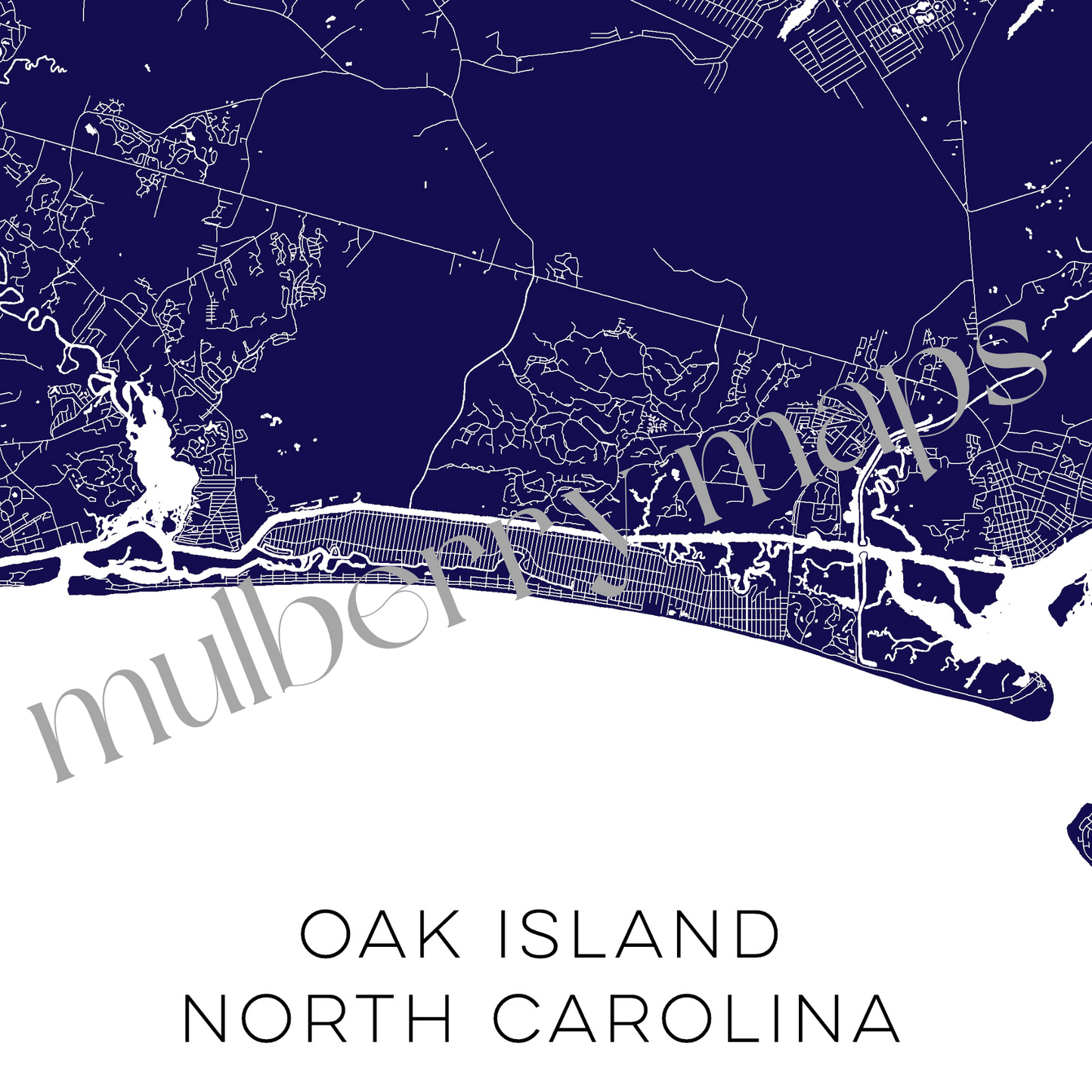 Oak Island North Carolina Map • Oak Island NC Custom Map