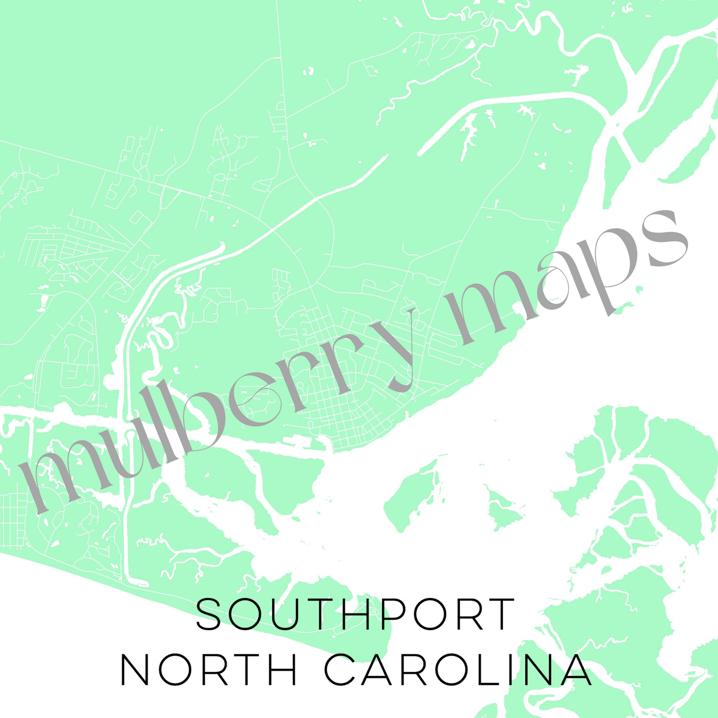 Southport North Carolina Map • Southport NC Custom Map