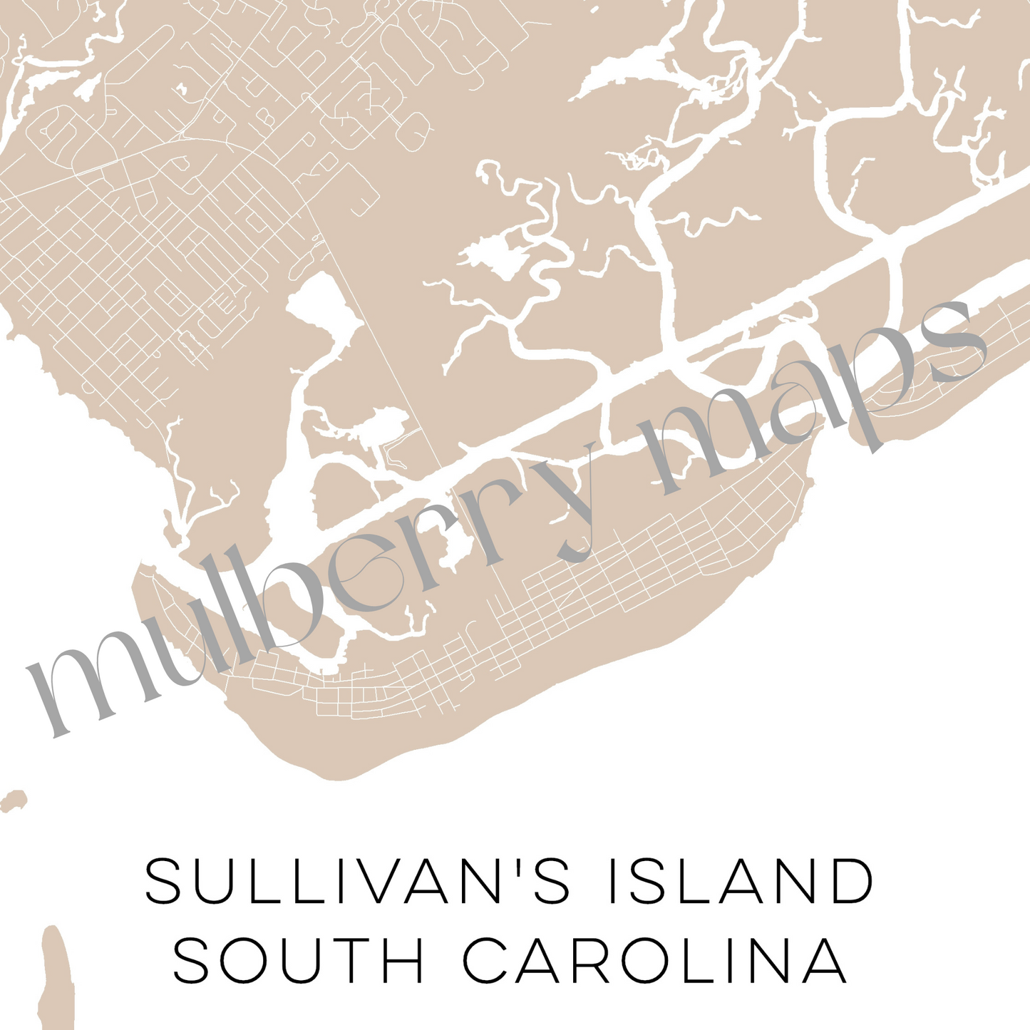 Sullivan’s Island South Carolina Map • Sullivan’s Island SC Custom Map