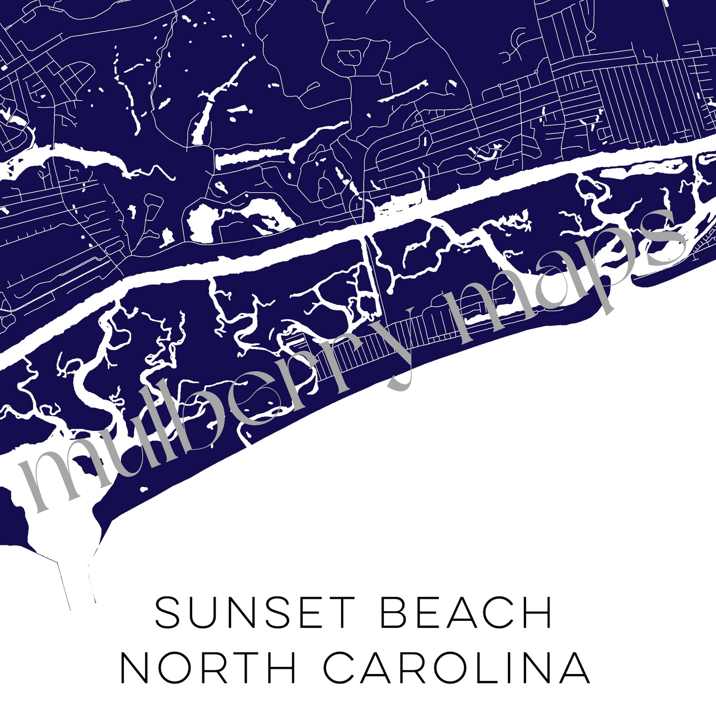 Sunset Beach North Carolina Map • Sunset Beach NC Custom Map