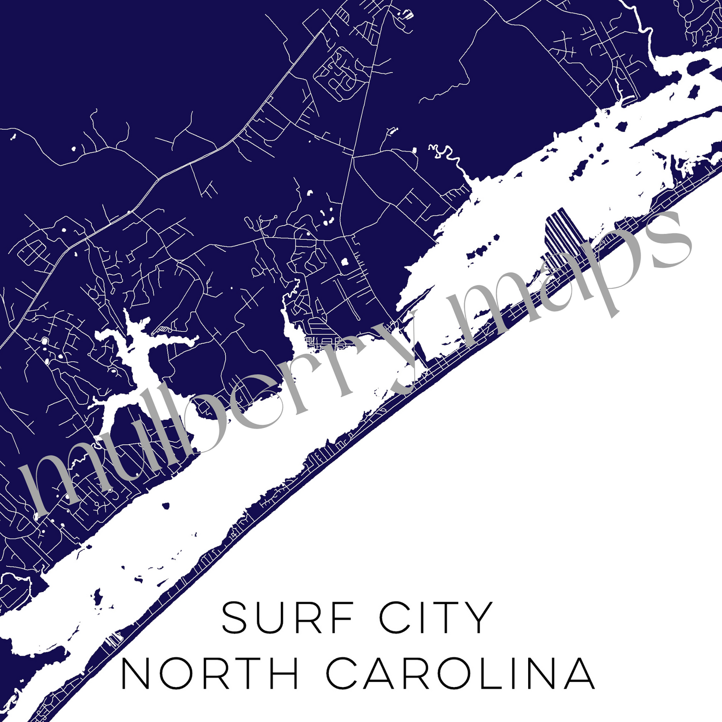 Surf City North Carolina Map • Surf City NC Custom Map