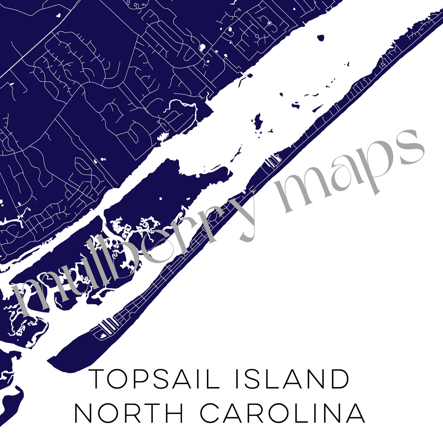 Topsail North Carolina Map • Topsail NC Custom Map