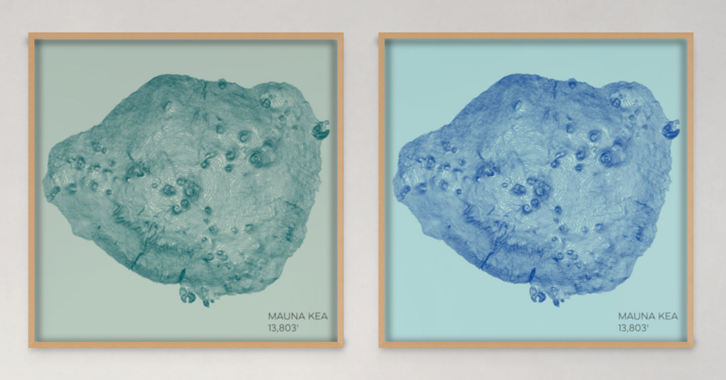 Mauna Kea Hawaii Mountain Topographic Map