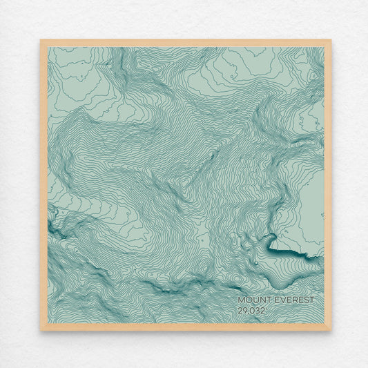 Mount Everest Mountain Topographic Map