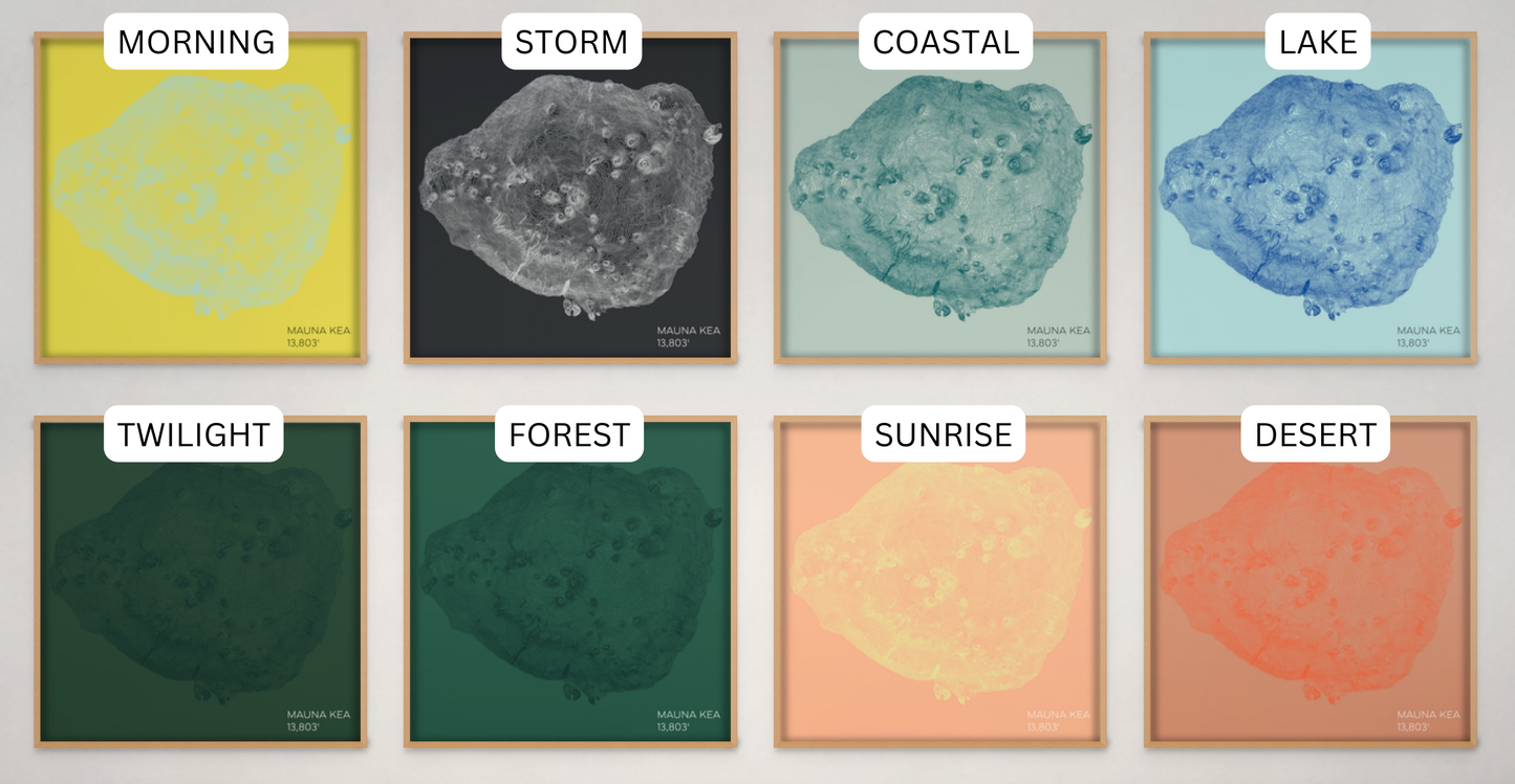 Mauna Kea Hawaii Mountain Topographic Map