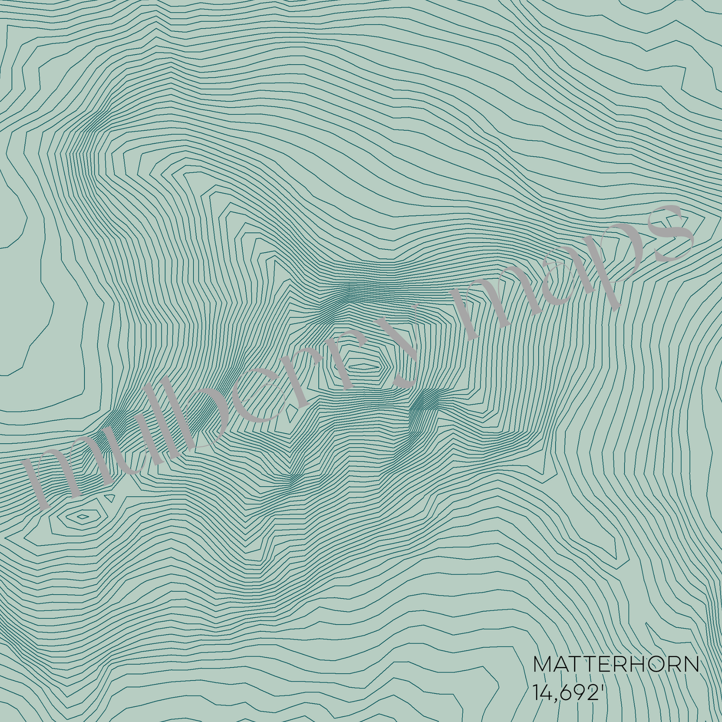 Matterhorn Alps Mountain Topographic Map